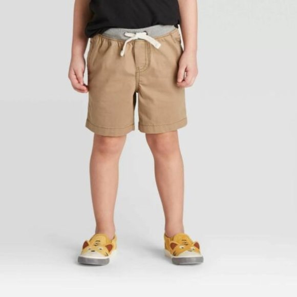 NWT Cat & Jack Toddler Boys' Chino Shorts Tan 5T - Picture 1 of 3